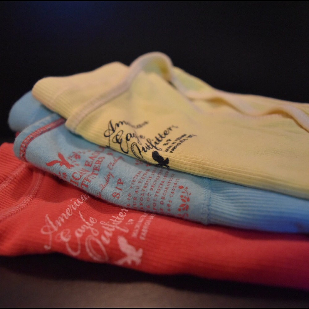 American Eagle Outfitters set of 3 ribbed tanks